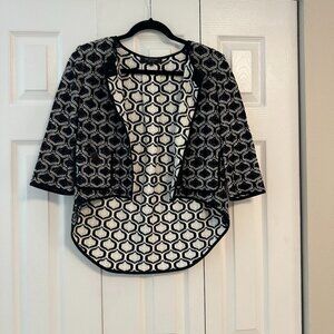 St. John Geometric Open-Front Cardigan Jacket